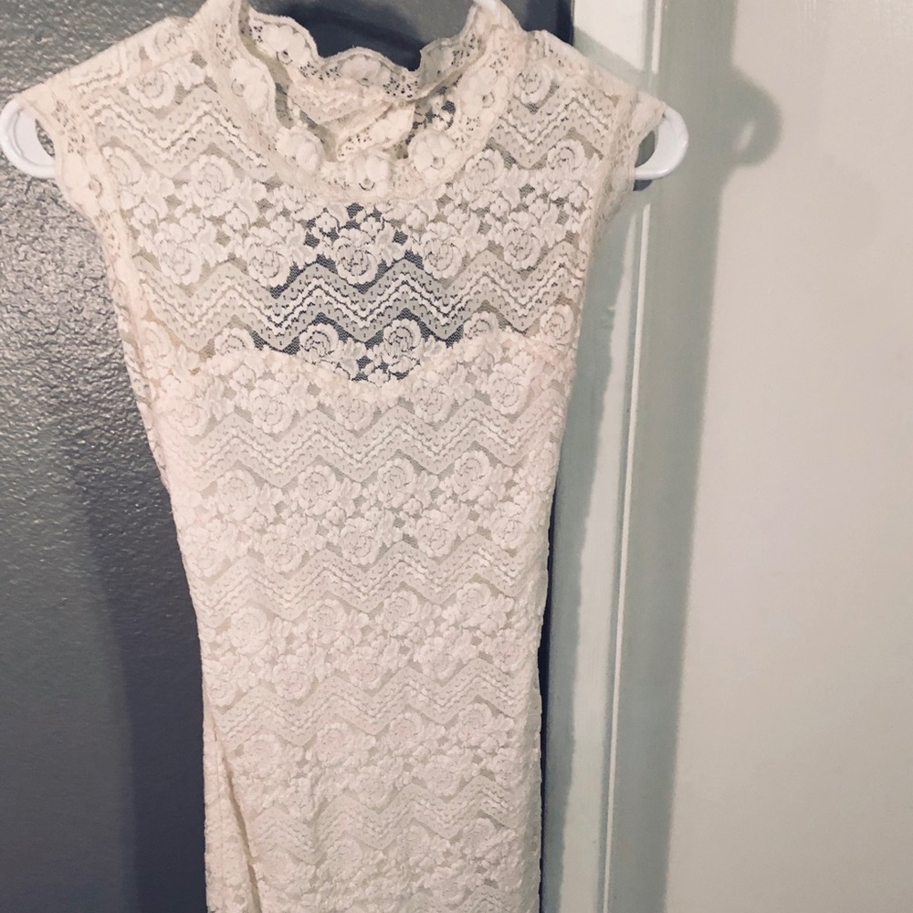 2/$10 Sexy white backless laced dress